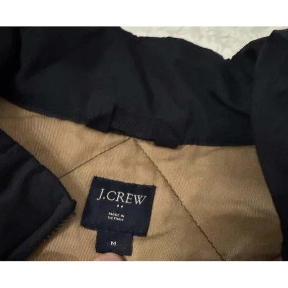 J Crew Vest Jacket Mens Medium Navy  Zip Quilted Outdoor Lined, Pockets - Picture 10 of 11